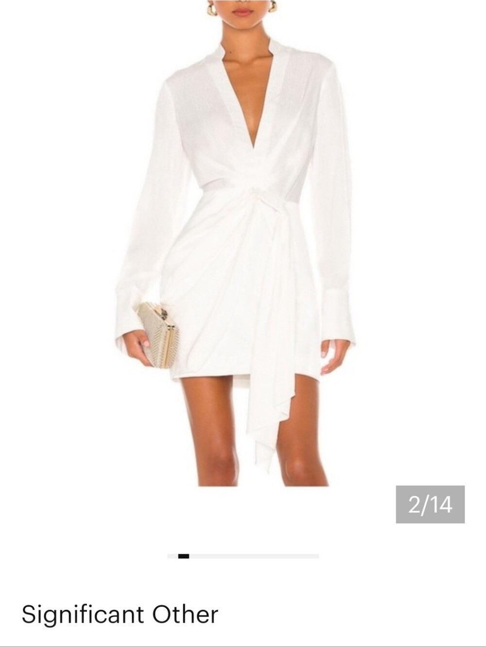 Significant other Amalfi Ivory Long-Sleeve Mini Dress Sz 6